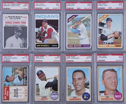 1961-2010 Topps and Assorted Brands PSA-Graded Collection (40 Different) Including Hall of Famers